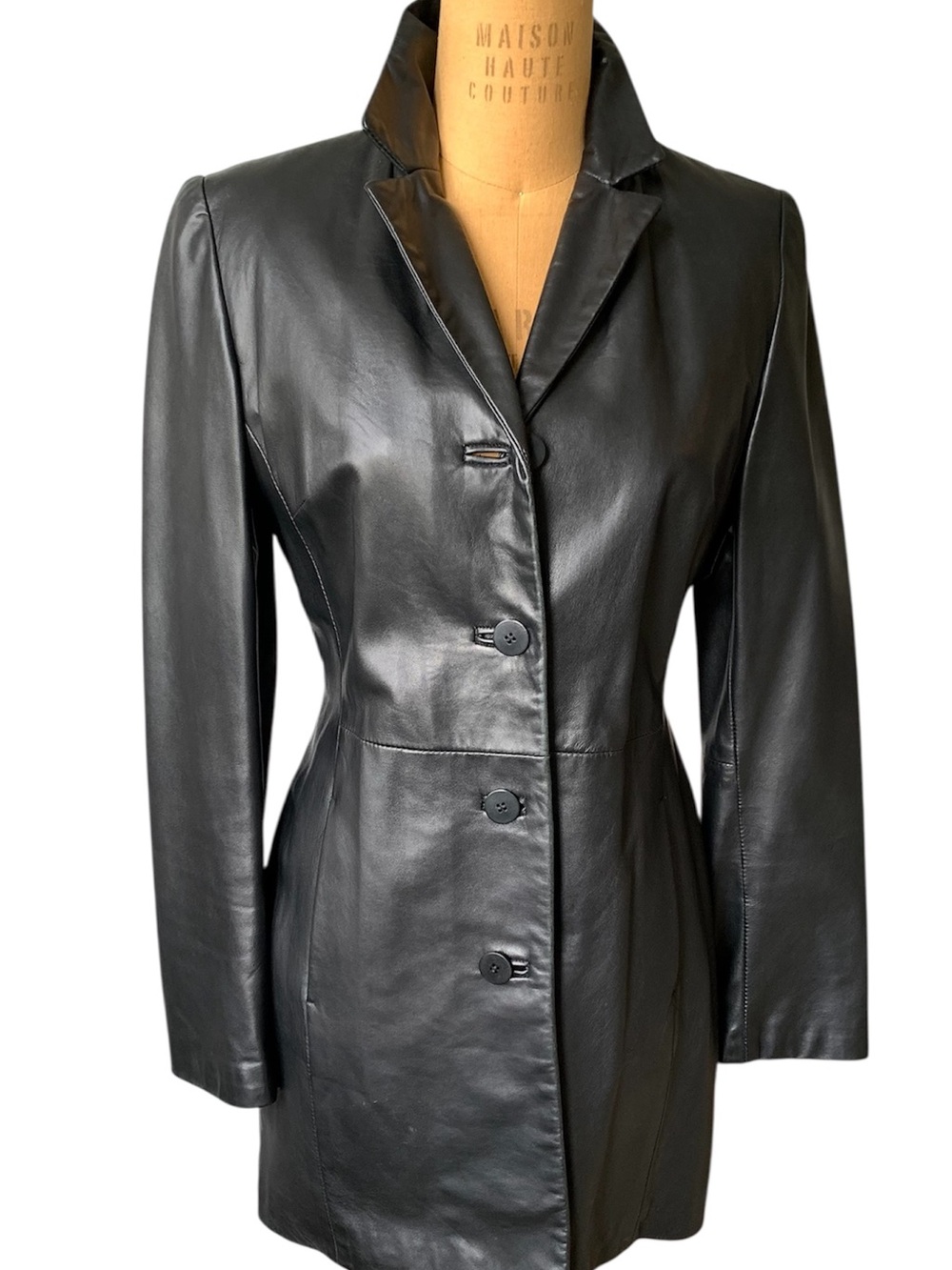 Danier Black Leather Button-Front Women's Jacket